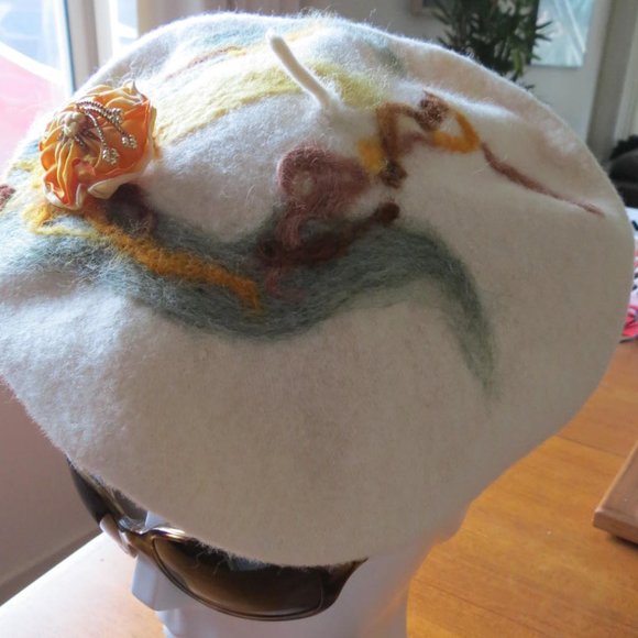 VINTAGE BERET - HAT - FRENCH CHIC - BOHEMIAN STYLE - ONE SIZE - UNBRANDED. - Picture 4 of 10